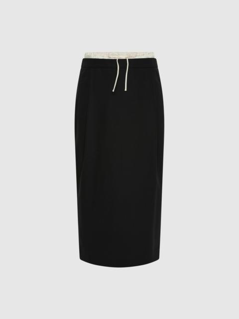ST. AGNI Layered Waist Column Skirt - Black