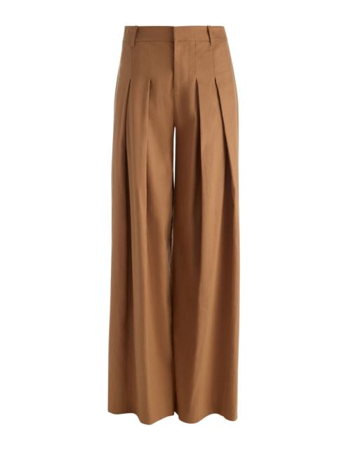 Alice + Olivia BLAIRE PLEATED LINEN PANT - TAN
