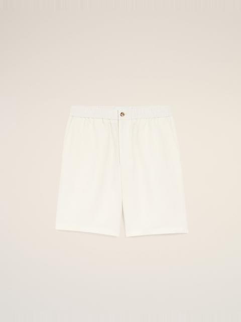 AMI Paris BEIGE BLENDED LINEN ELASTICATED WAIST AMI DE COEUR SHORTS