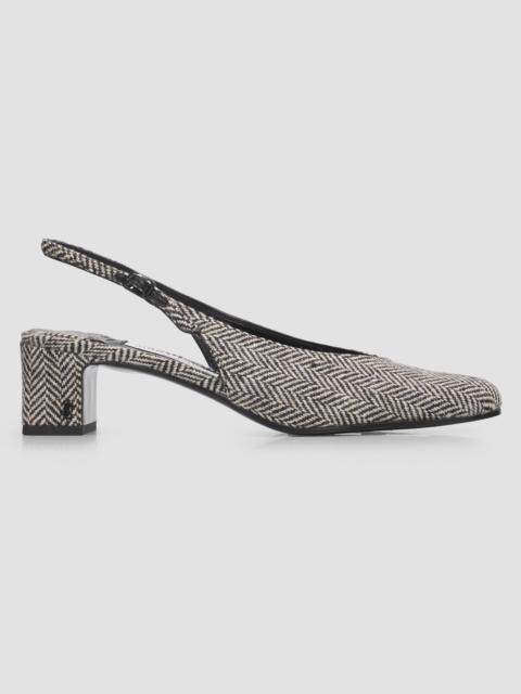 JIMMY CHOO Women's Eyla 45MM Herringbone Slingback Pumps - Grey Black
