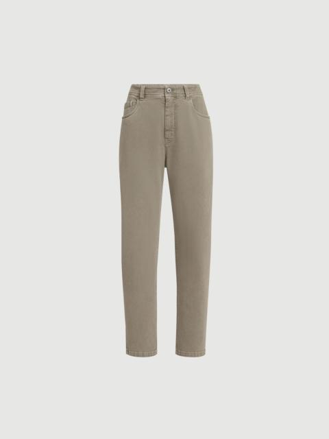 Brunello Cucinelli Dyed comfort denim baggy tapered trousers
