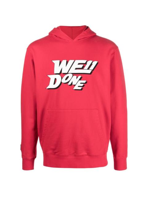 We11done logo-print cotton hoodie