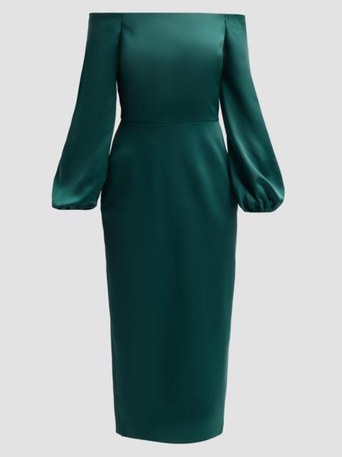 RAMY BROOK Women's Shiyan Off-The-Shoulder Midi-Dress - Deep Emerald