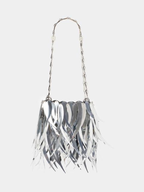 Paco Rabanne METALLIC SILVER BAG WITH FEATHERS ASSEMBLAGE