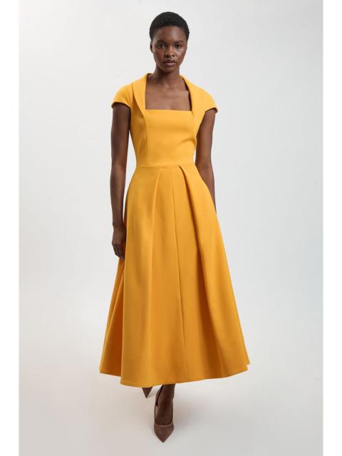 KAREN MILLEN Petite Square Neck Tailored Full Skirted Maxi Dress