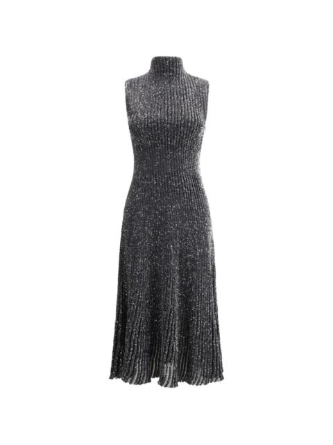 Alaïa high-neck ribbed midi dress