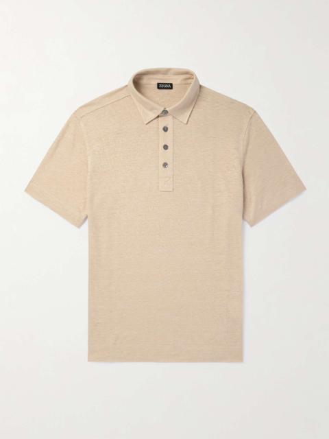 ZEGNA Slim-Fit Linen Polo Shirt