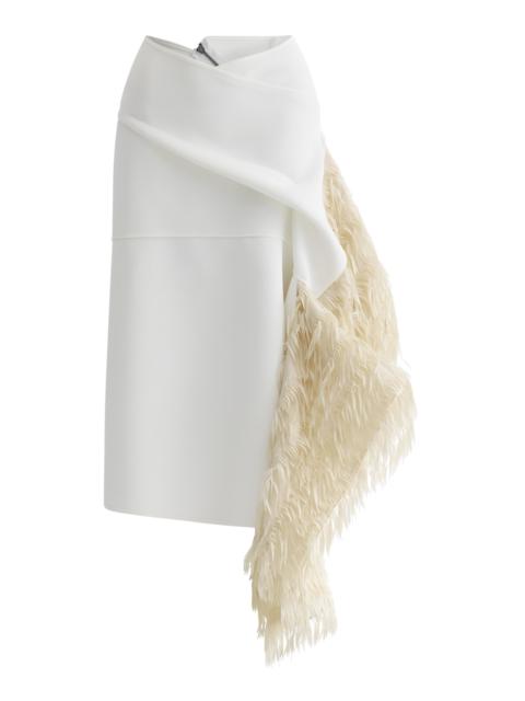 MATICEVSKI Plaintive Fringed Midi Skirt white