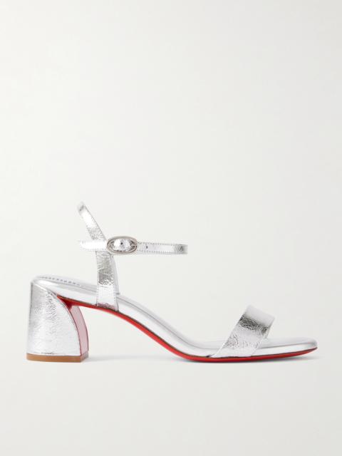 Christian Louboutin Miss Jane 55 Metallic Textured-leather Sandals
