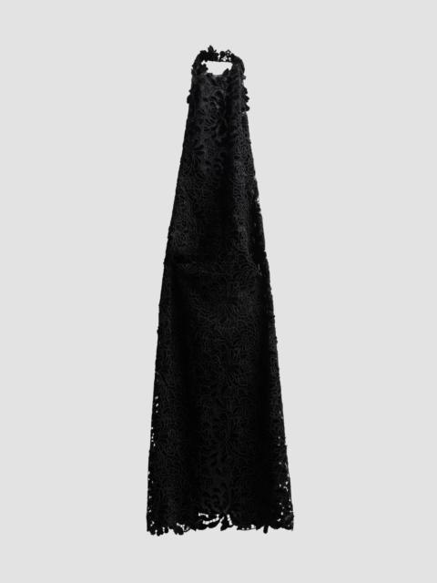 Oscar de la Renta Women's Chrysanthemum Velvet Halter Gown - Black
