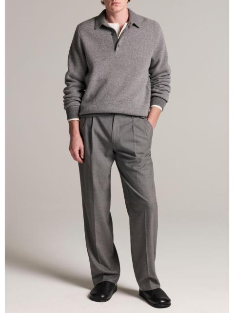 Vince Louie Relaxed Twill Double-Pleated Trouser