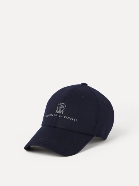 Brunello Cucinelli Virgin wool flannel baseball cap with embroidered logo