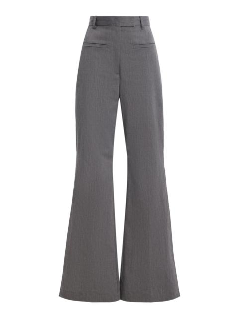MATTHEW BRUCH Side Slit Stretch-Cotton Bell Bottom Trouser