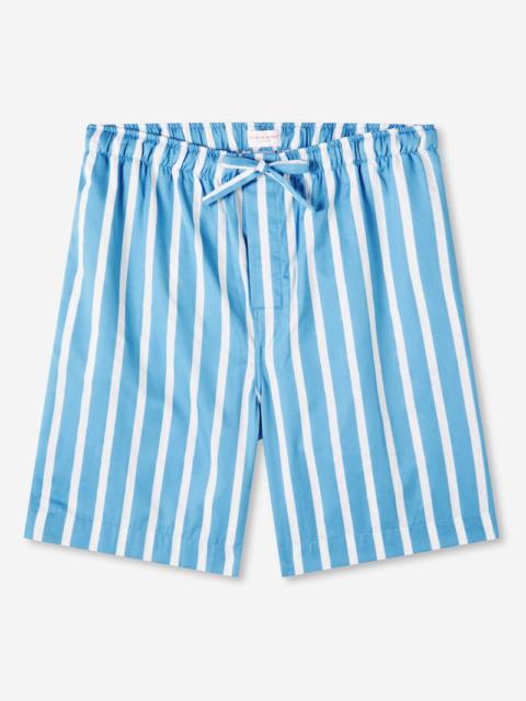 Derek Rose Men's Lounge Shorts Royal 219 Cotton Satin Blue