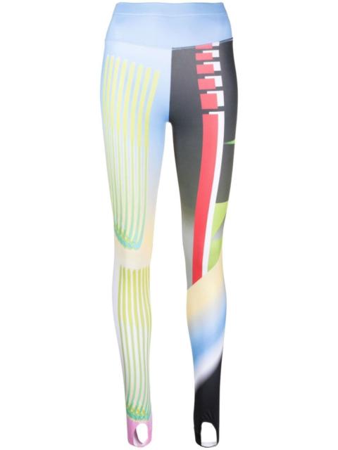 Chopova Lowena abstract-print stirrup-cuffs leggings