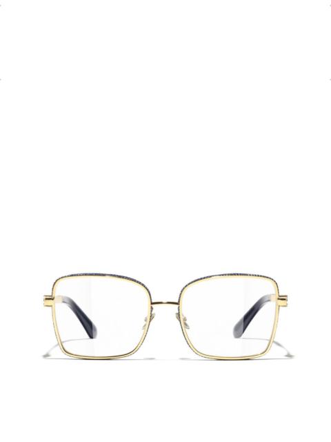 CHANEL CH2219 Rectangle-Frame Metal Optical Glasses