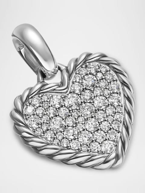DAVID YURMAN Pave Heart Amulet with Diamonds in Silver, 22mm