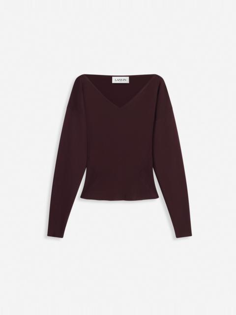 WIDE-NECK SWEATER WITH RAGLAN SLEEVES