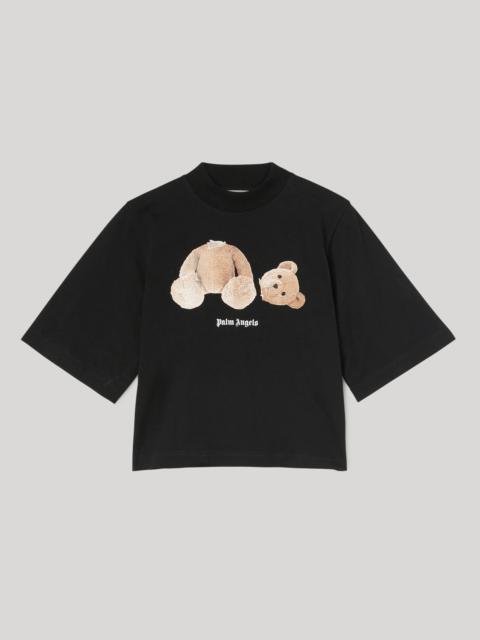Palm Angels BEAR CROPPED BLACK T-SHIRT