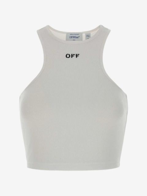 Off-White ribbed logo-detail crop top