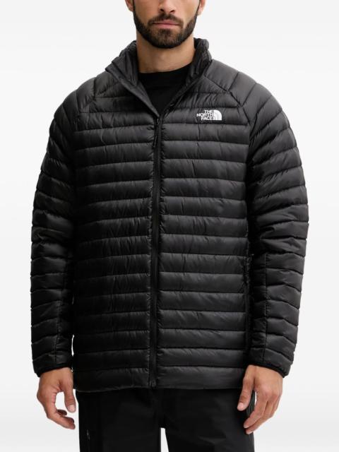 The North Face logo quilted ski jacket