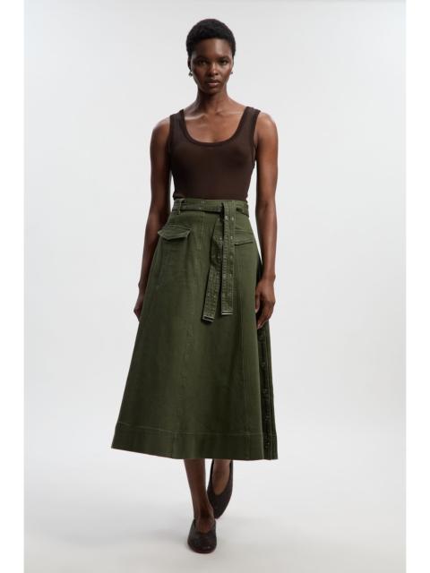 KAREN MILLEN Denim Belted Full Skirt