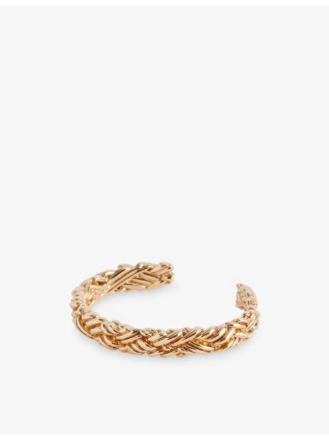 Bottega Veneta Intreccio 18ct Yellow Gold Plated Sterling Silver Bracelet Chain Bracelet