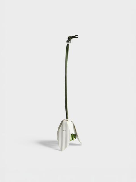 JW Anderson LEATHER SNOWDROP CHARM IN WHITE & GREEN