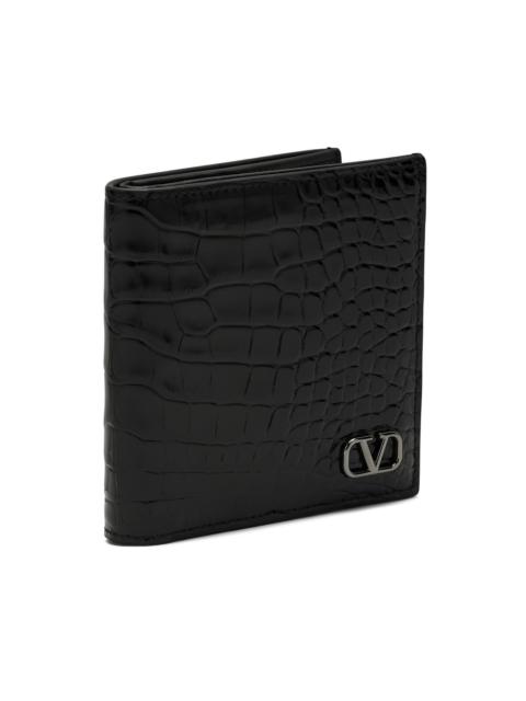 Valentino crocodile-embossed leather wallet