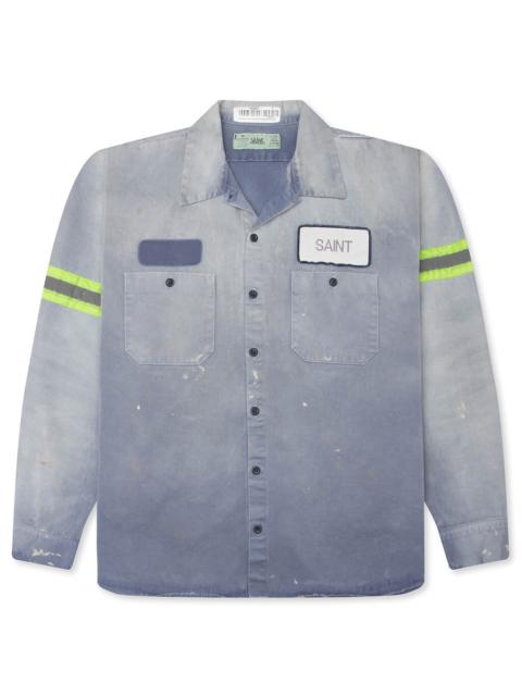 SAINT M×××××× LINE COTTON SHIRT - NAVY