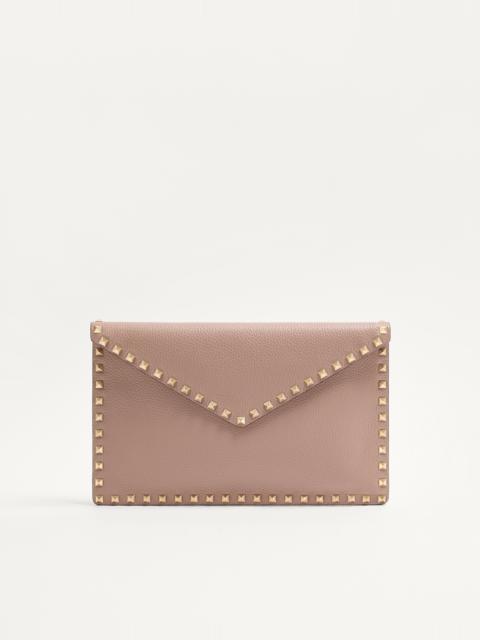 Valentino ROCKSTUD GRAINY CALFSKIN ENVELOPE POUCH