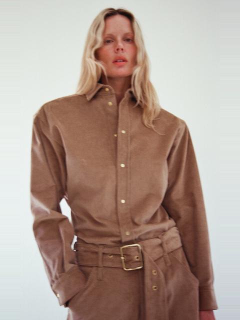 DARKPARK Anne Cotton-Blend Corduroy Tailored Shirt tan
