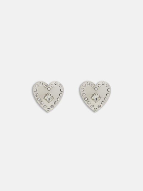 Alessandra Rich METAL HEART EARRINGS WITH CRYSTALS