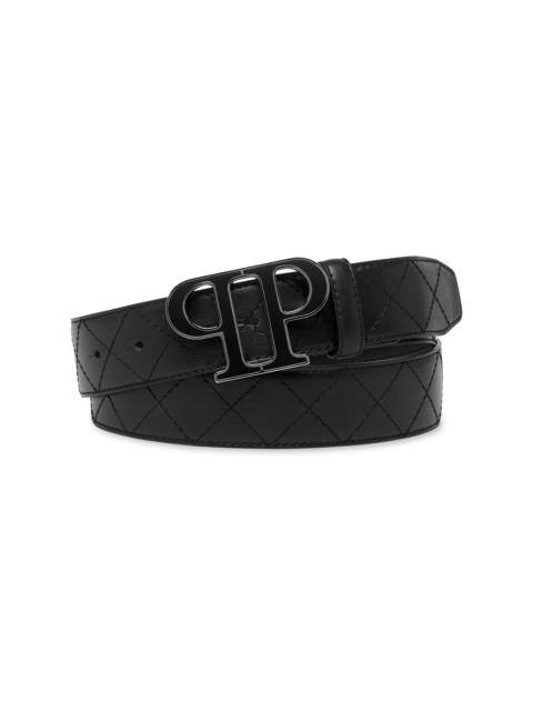 PHILIPP PLEIN logo-plaque leather belt