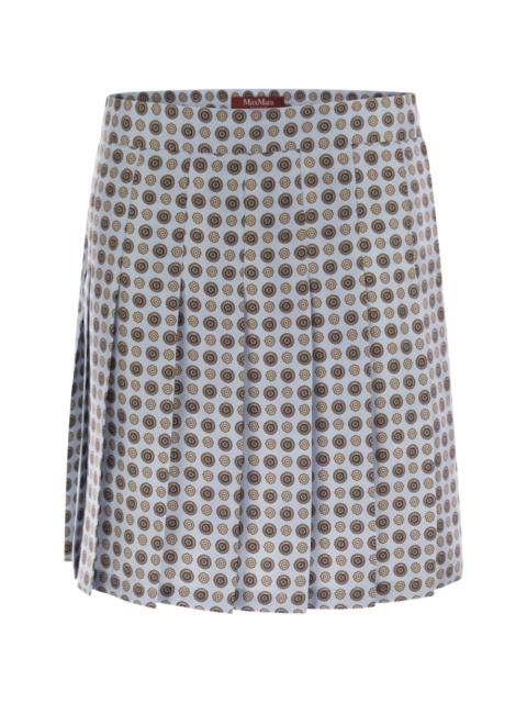Max Mara pleated patterned Madison silk skirt