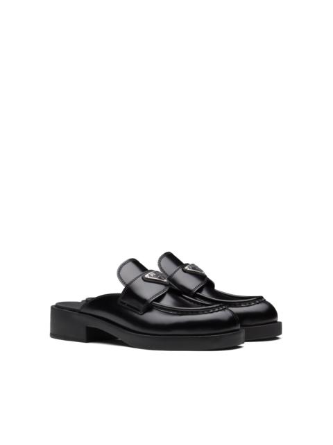 Prada Brushed leather mules