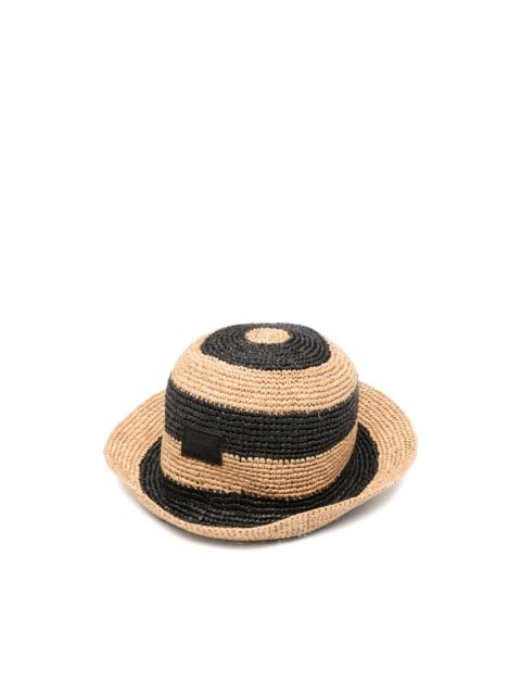 Paul Smith striped braided raffia hat