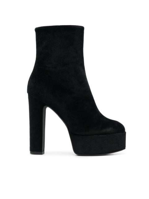 PINKO 135mm suede platform ankle boots