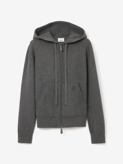 Burberry Monogram Motif Cashmere Cotton Blend Hooded Top