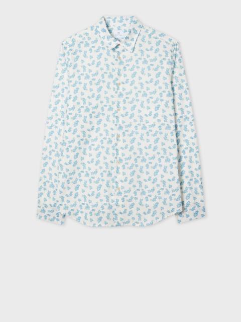 Paul Smith White Slim-Fit Organic Cotton 'Campanula' Print Shirt