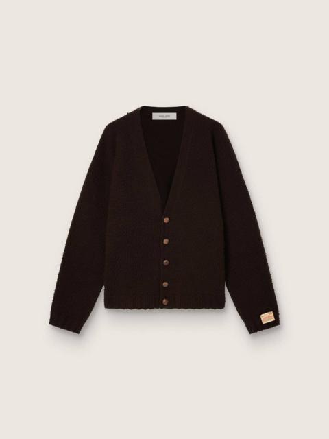 Golden Goose Unisex cardigan in Casentino-effect brown wool