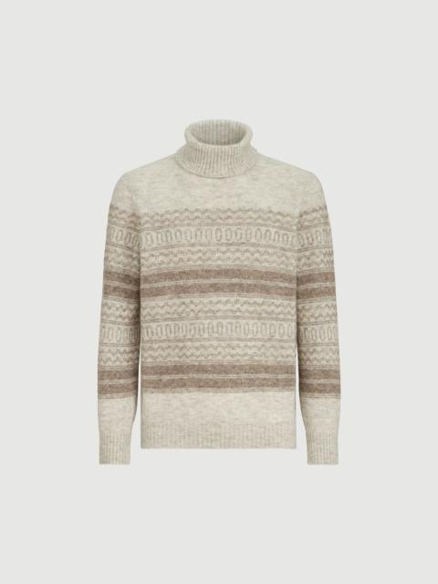 Brunello Cucinelli Alpaca, cashmere and wool nordic jacquard turtleneck sweater
