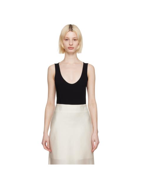 GIA STUDIOS Black Scoop Neck Bodysuit