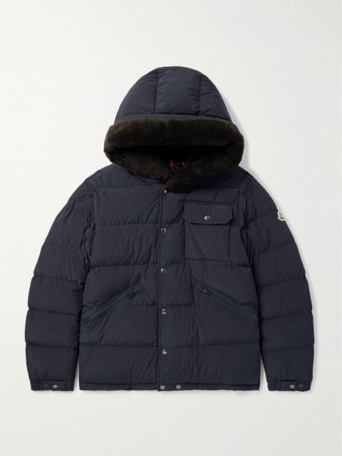 Marcelettes Faux Shearling-Trimmed Quilted Shell Down Jacket Navy