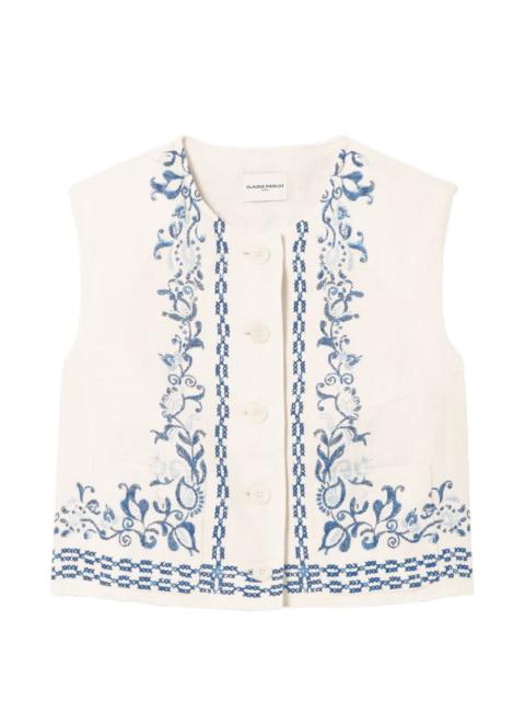 Claudie Pierlot floral-print linen waistcoat