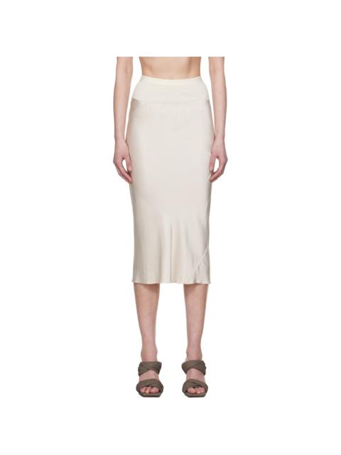 Rick Owens Off-White Hollywood Knee Bias Midi Skirt