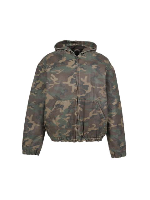 GUESS USA COATED SHERPA LINING HOODIE / CAMO