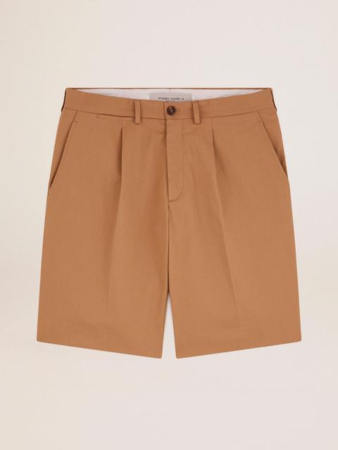 Men's bermuda shorts in beige cotton