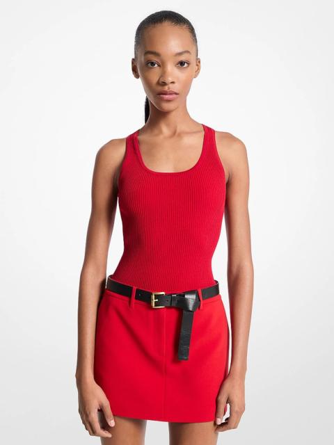 MICHAEL KORS Ribbed Scoop-Neck Tank Top