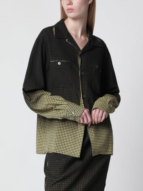 Maison Margiela Gradient check viscose shirt in yellow and black
